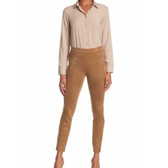 Max Studio NWT Camel Vicuna Faux Suede Leggings Size S - Picture 4 of 5